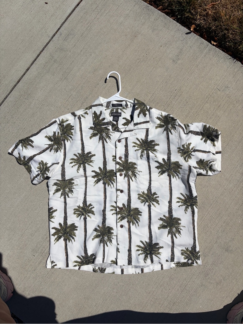 St John’s Bay White/Cream Palm Tree Short-Sleeve